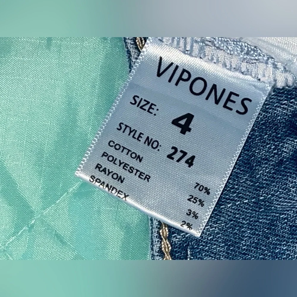 VIPONES High Waisted Ripped Flare Jeans 4R NWT Back To School - Picture 7 of 10